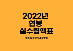 2022년연봉실수령액표