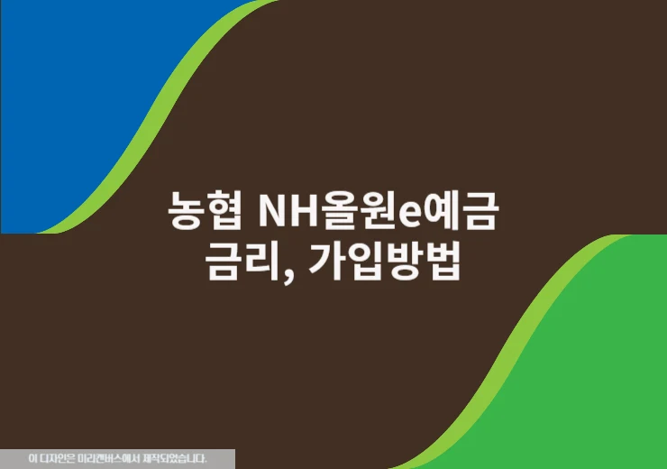 농협은행 NH올원e예금 가입방법, 비대면 개설 후기