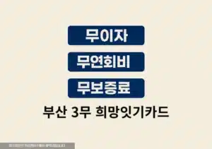 부산 3무 희망잇기카드 신청방법 및 조건 총정리 (소상공인 무이자 카드)