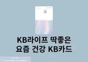 KB라이프 딱좋은 요즘 건강 KB카드 혜택, 건강보험료 할인
