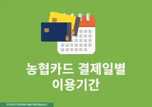 농협카드 결제일별 이용기간, 현금서비스 사용기간까지 정리