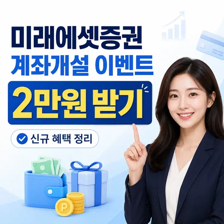 미래에셋증권 계좌개설 이벤트, 2만원 투자지원금과 수수료 혜택 정리
