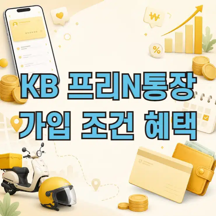 KB 프리N통장 혜택 정리 배달 라이더 긱워커에게 유리한 통장