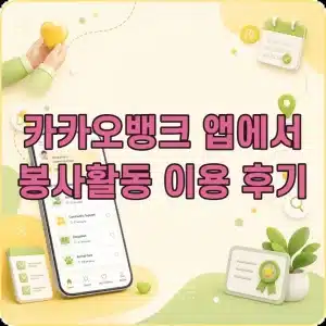 카카오뱅크 앱에서 봉사활동 이용 후기, 신청 찾기 방법 정리