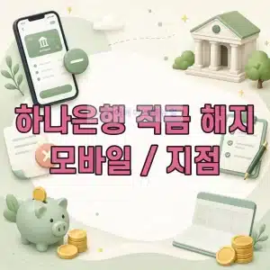 하나은행 적금 해지 방법, 하나원큐 앱부터 지점 방문까지