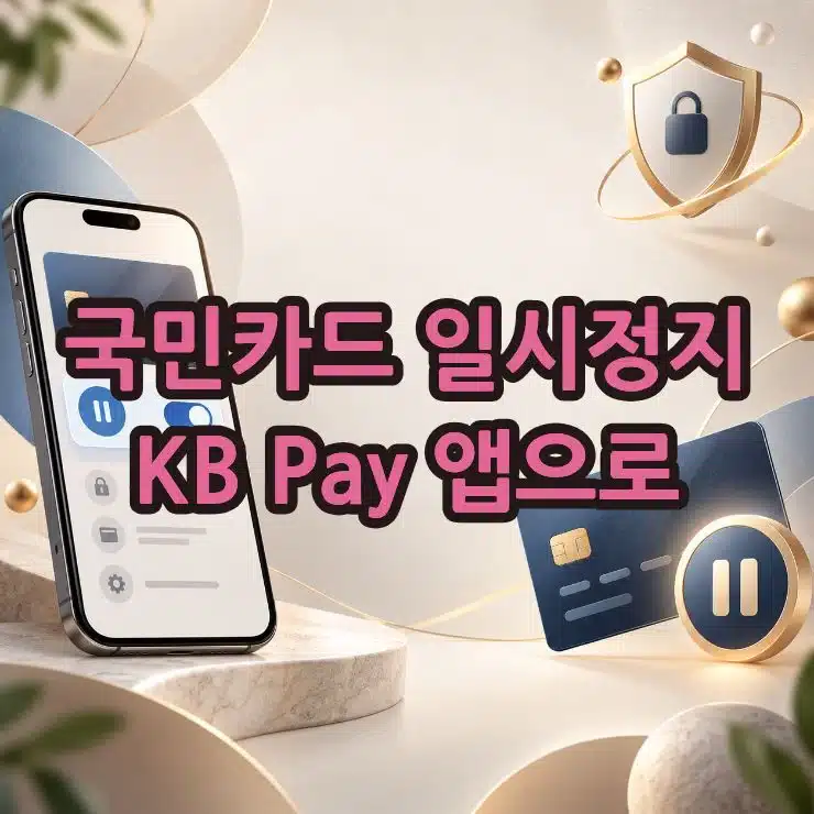 국민카드 일시정지 방법, 모바일 KB Pay에서 설정하기
