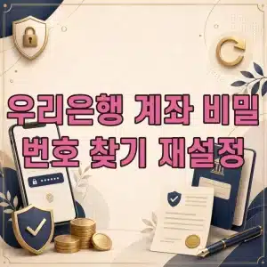 우리은행 계좌 비밀번호 찾기, 통장 비밀번호 변경 및 재설정 방법