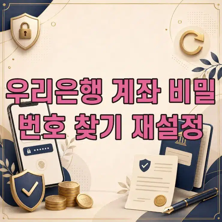 우리은행 계좌 비밀번호 찾기, 통장 비밀번호 변경 및 재설정 방법
