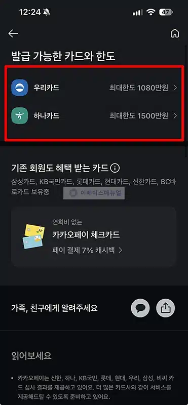 카드 발급 가능 조회 방법, 카카오페이 발급 가능성 진단하기