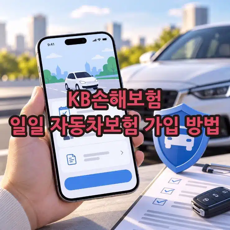 KB손해보험 일일 자동차보험 가입 방법, 단기운전자확대특약 정리