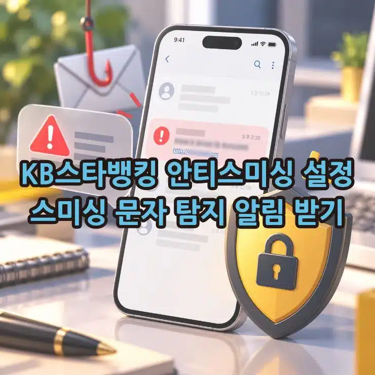 KB스타뱅킹 안티스미싱 설정 방법, 스미싱 문자 탐지 알림 받기