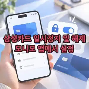 삼성카드 일시정지 및 해제 방법, 모니모 앱에서 설정하기