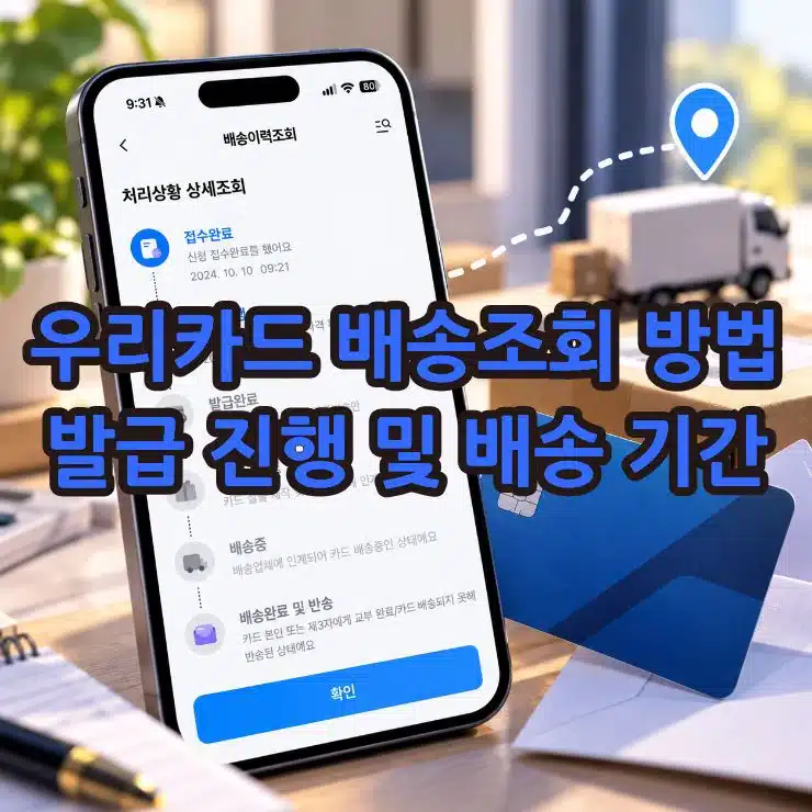 우리카드 배송조회 방법, 발급 진행 상태 및 배송 기간 확인하기