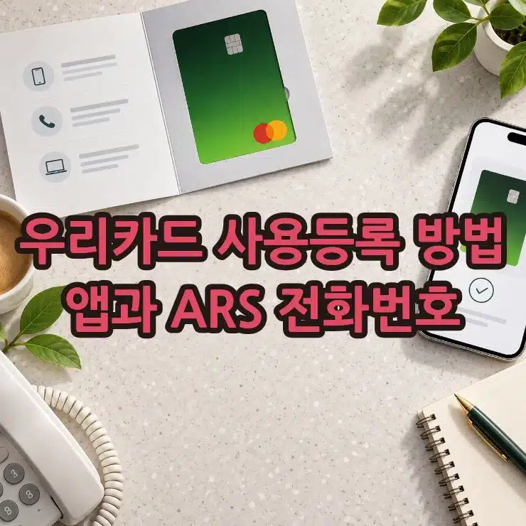 우리카드 사용등록 방법, 앱과 ARS 전화번호까지 정리