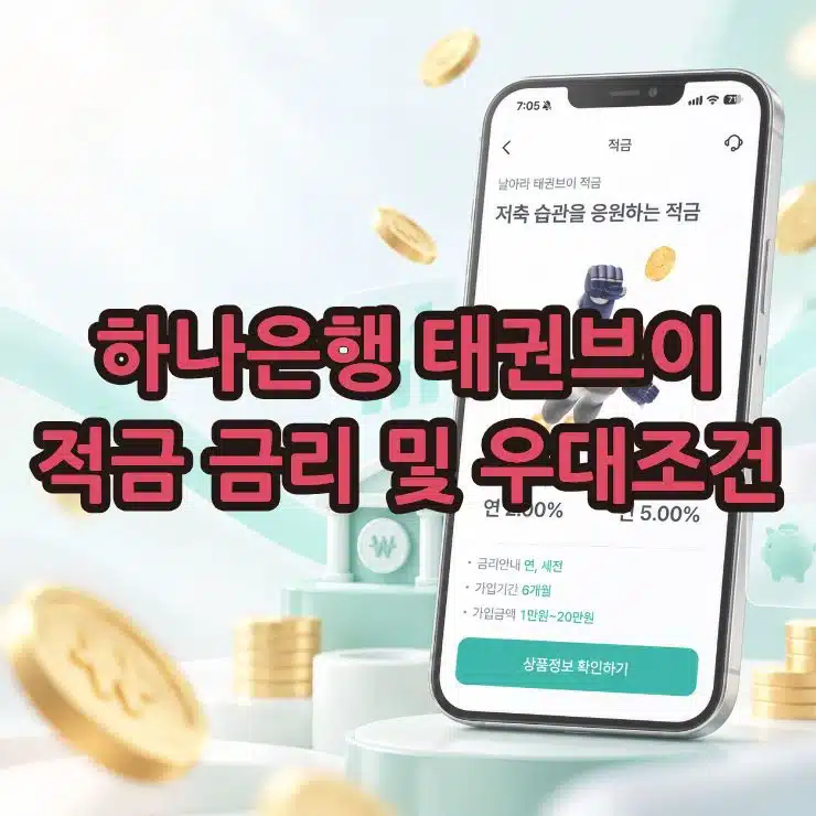 하나은행 태권브이 적금 금리 및 우대조건, 가입 방법 정리